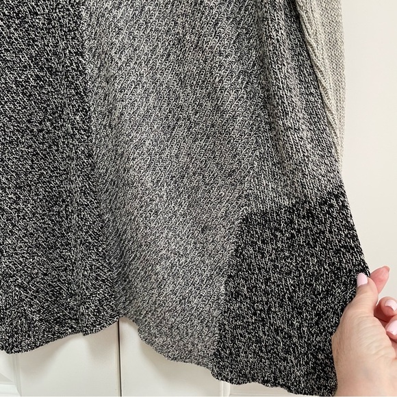 NWOT Eileen Fisher Wool Organic Linen Open Cardigan Sweater Colorblock Gray - Picture 12 of 16